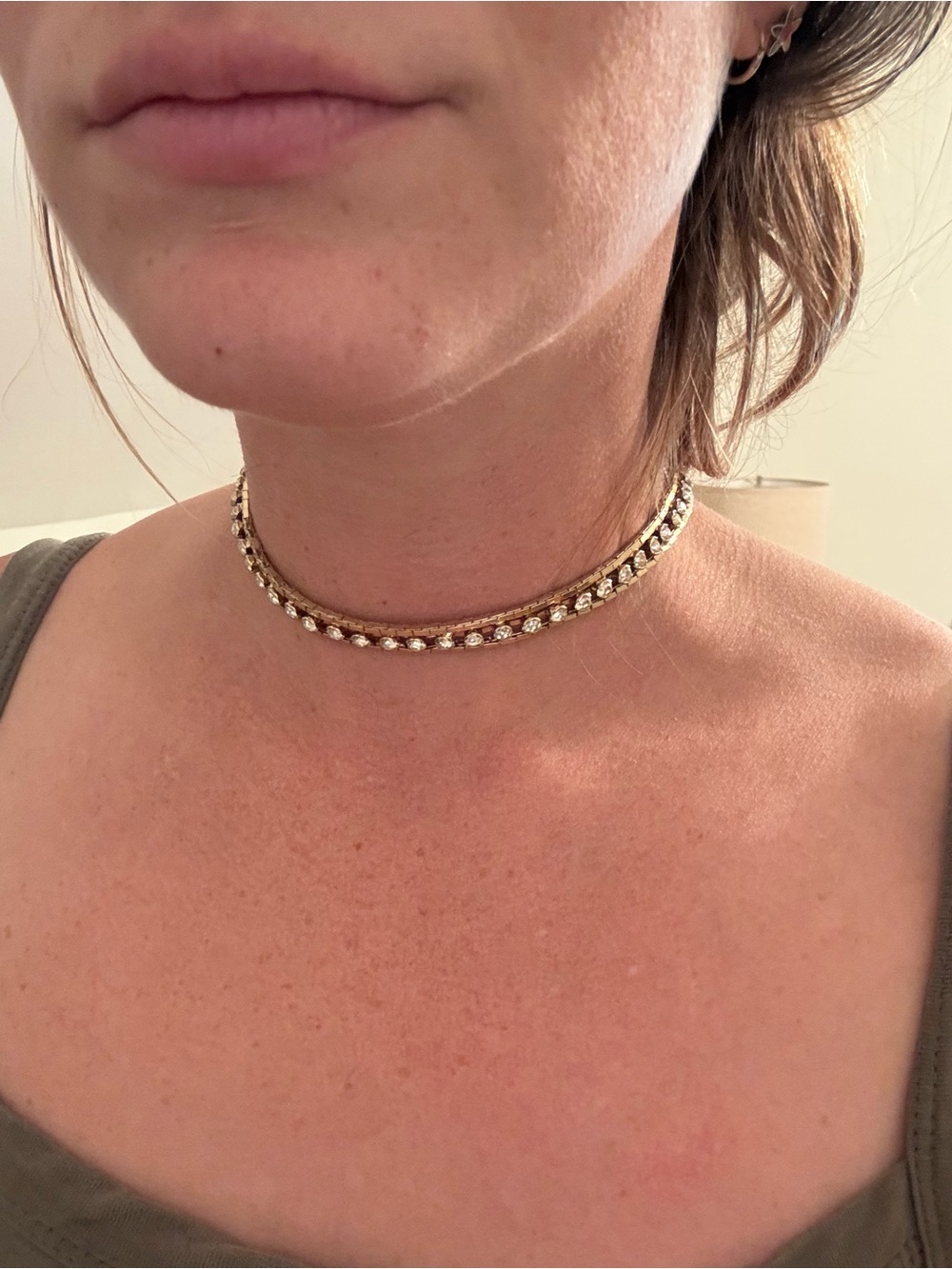 Express Gold Crystal Link Choker Necklace